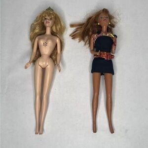 Barbie Lot 2 Disney Princess Aurora SLEEPING BEAUTY Mattel 1990 Doll 1966 Bodies